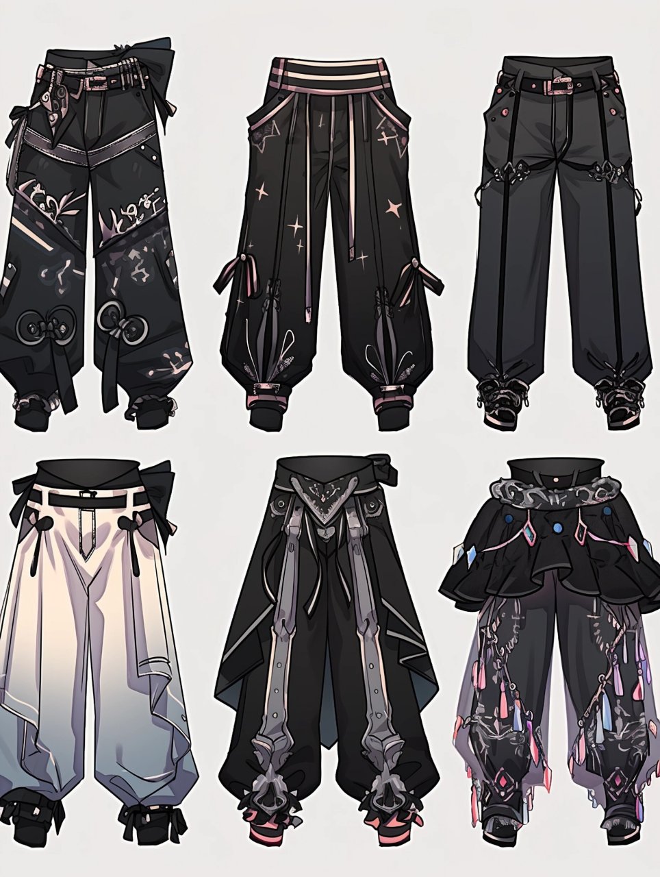 服装设计手绘# #服设# #服装效果图# #服装设计# #裤子# #赛博朋克