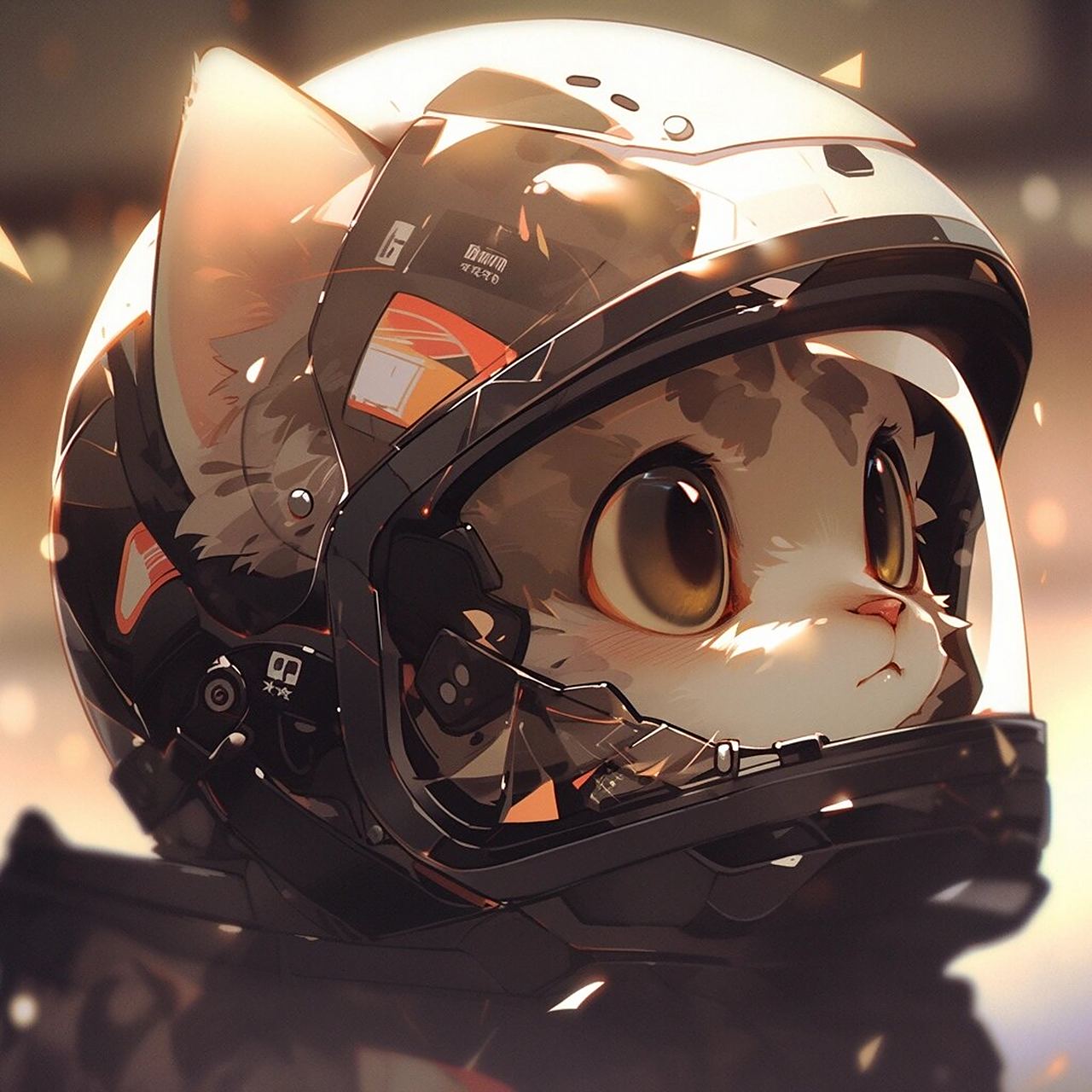 戴头盔的猫咪头像