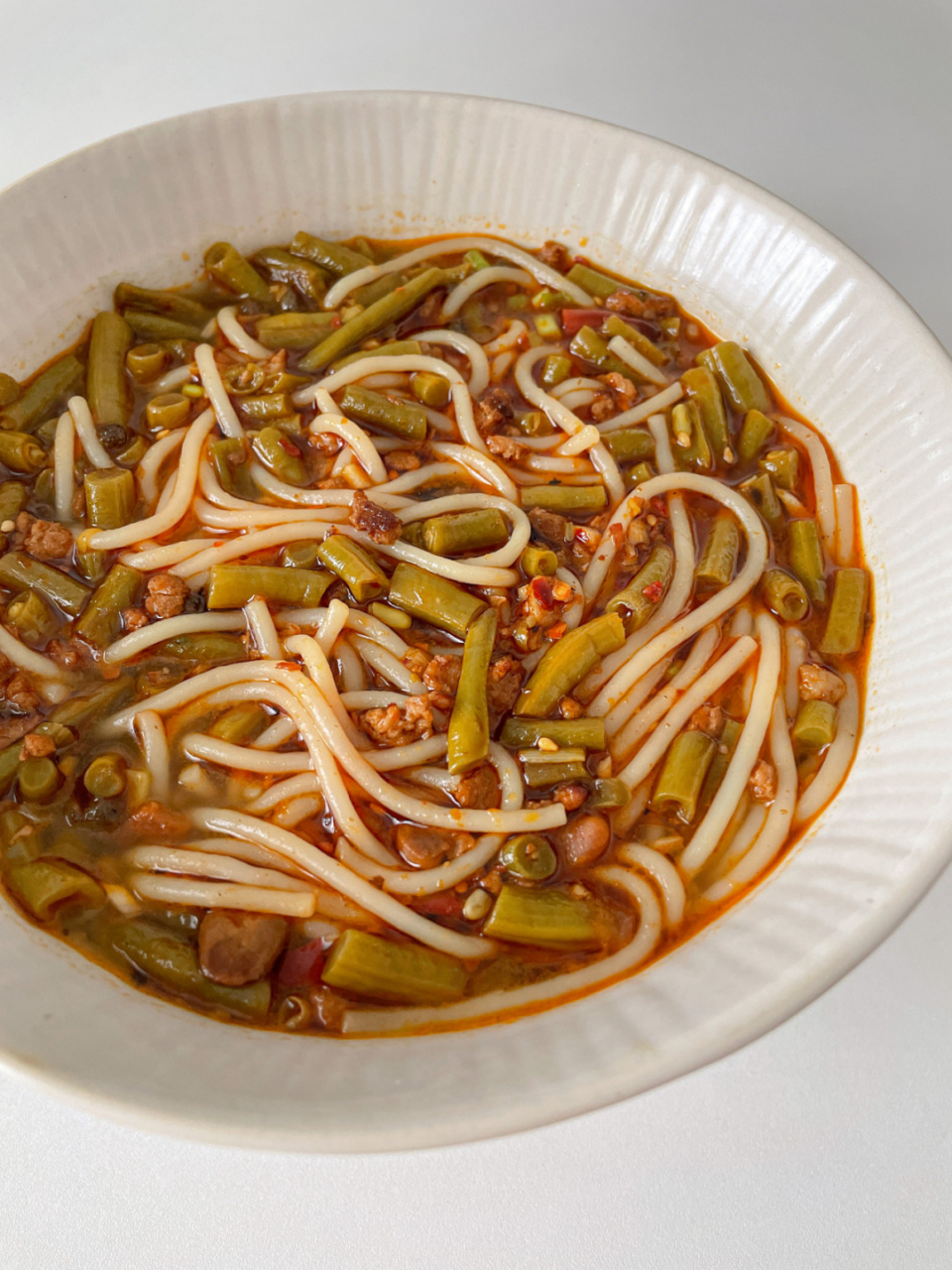 嗦粉爱好者别错过90 | 酸豆角肉末米线 酸豆角越多越开胃好吃,浸泡