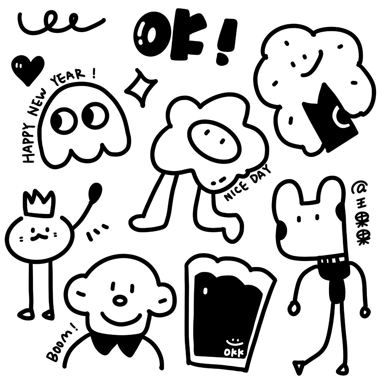 画画日记 |可爱小涂鸦 午休没有睡觉 摸鱼画个小涂鸦 毕竟可爱小涂鸦