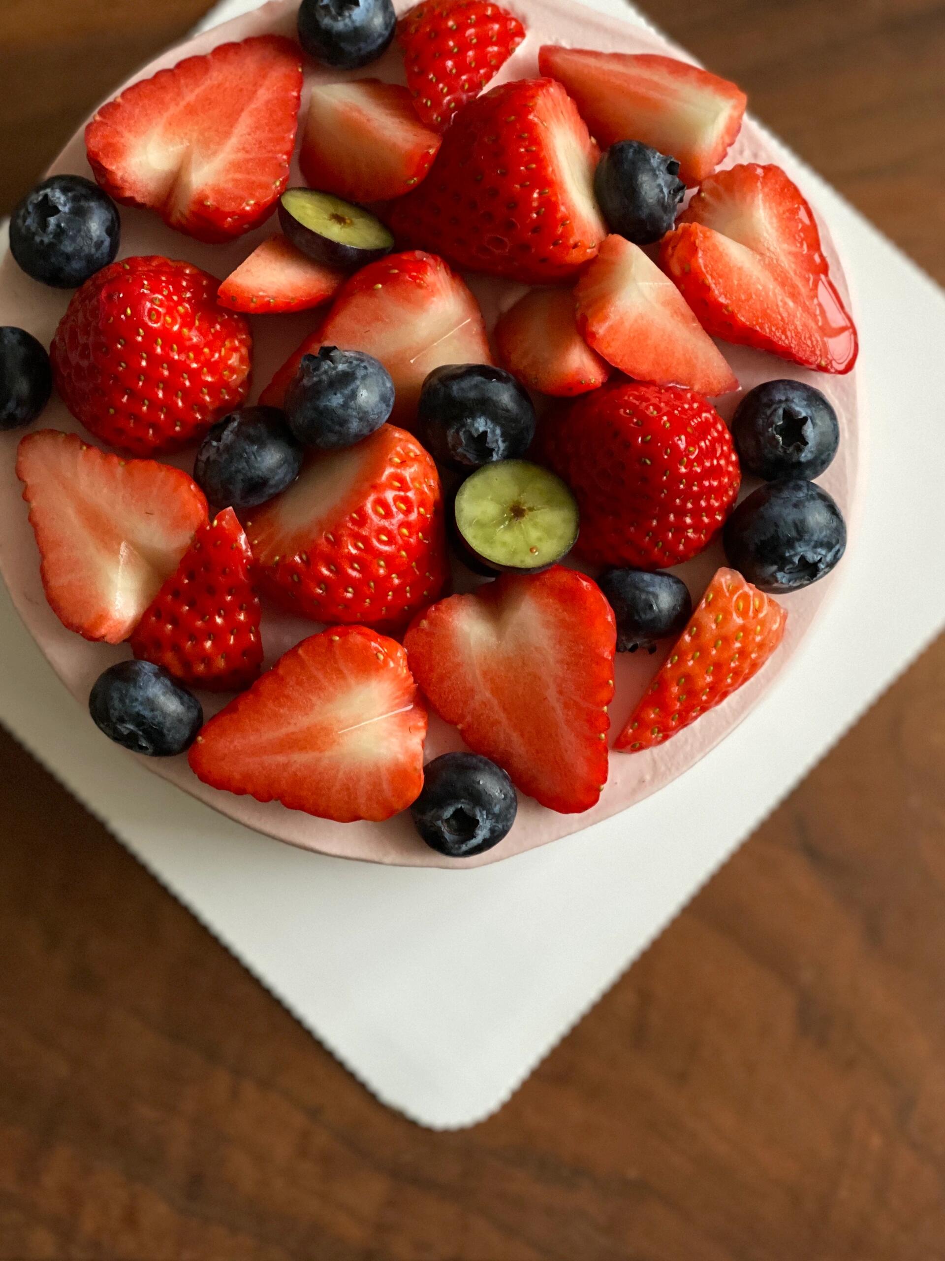 树莓奶油草莓蓝莓奶油蛋糕·6寸