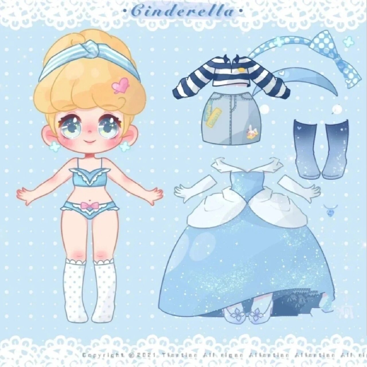 迪士尼公主换装贴纸打印素材