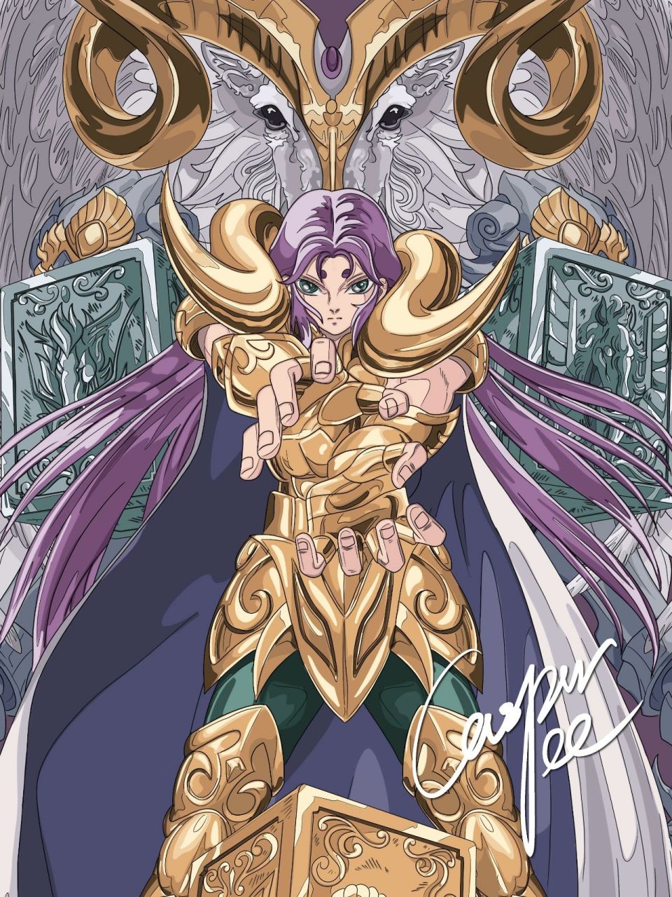 《圣斗士星矢》白羊座-穆 这周继续是图腾绘,圣斗