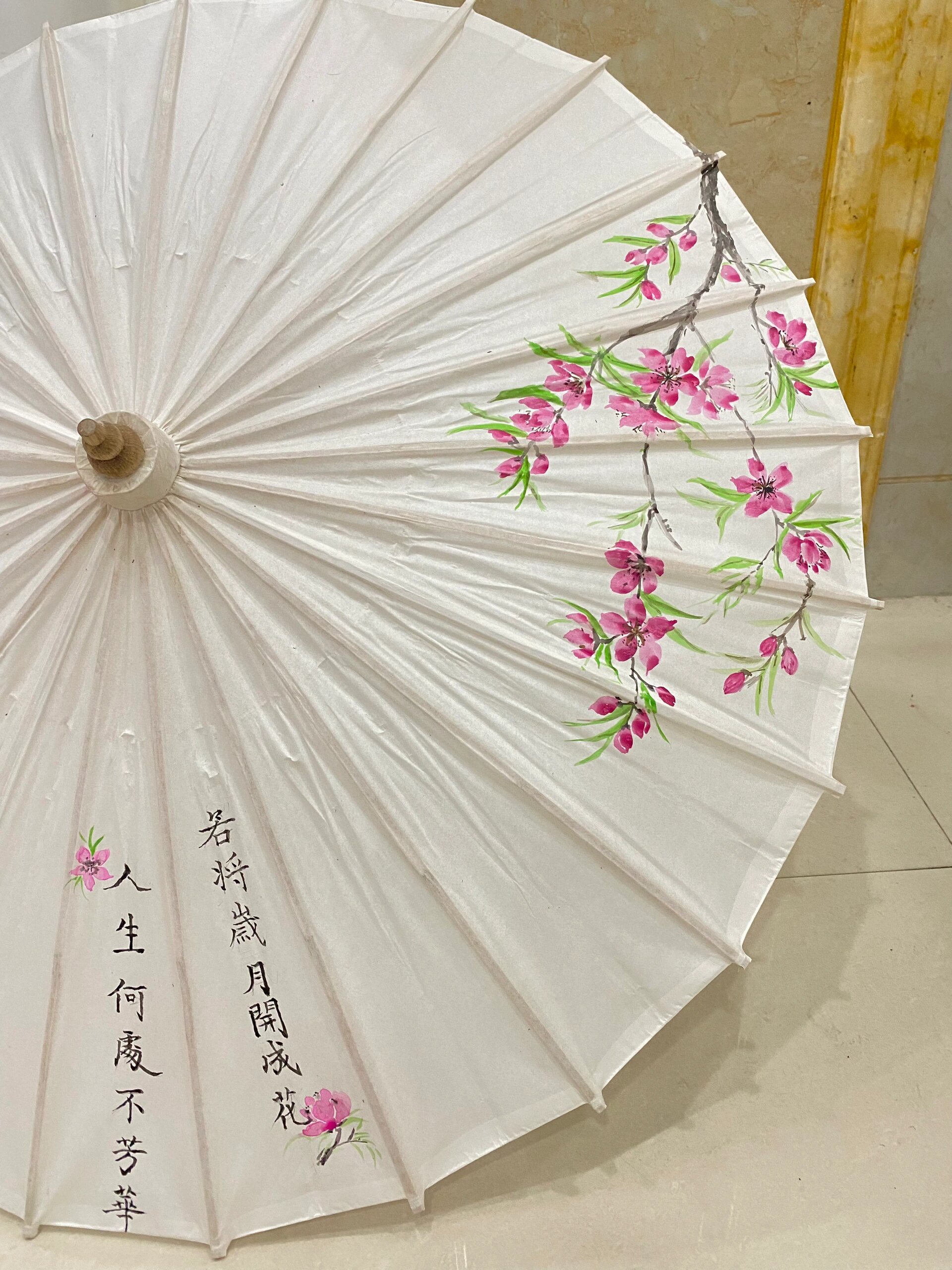 国风古韵9899 手绘油纸伞 手绘桃花