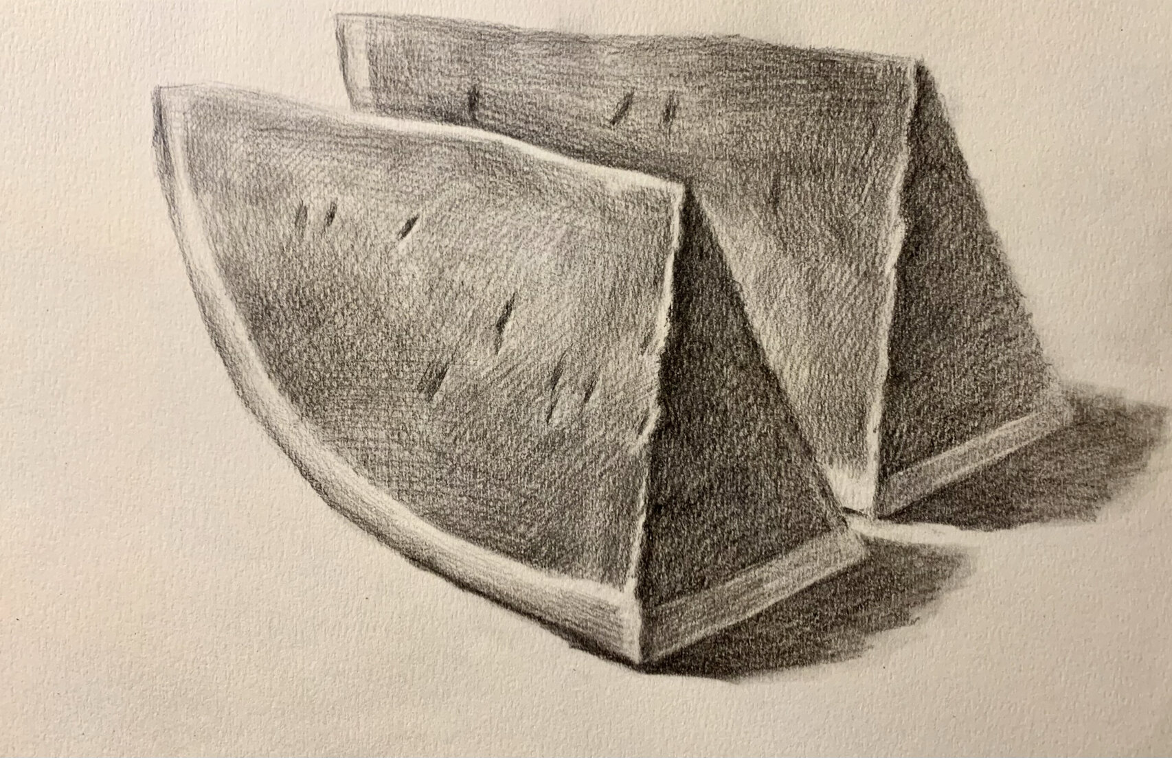 静物素描西瓜