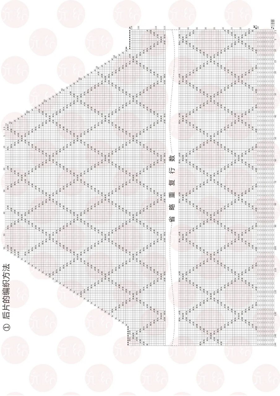 钩针菱形镂空花样图解图片