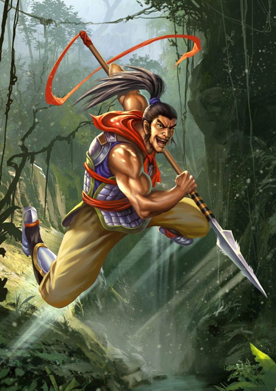 水浒重绘 跳涧虎陈达 每见力人能虎跳,亦知猛虎跳山溪.