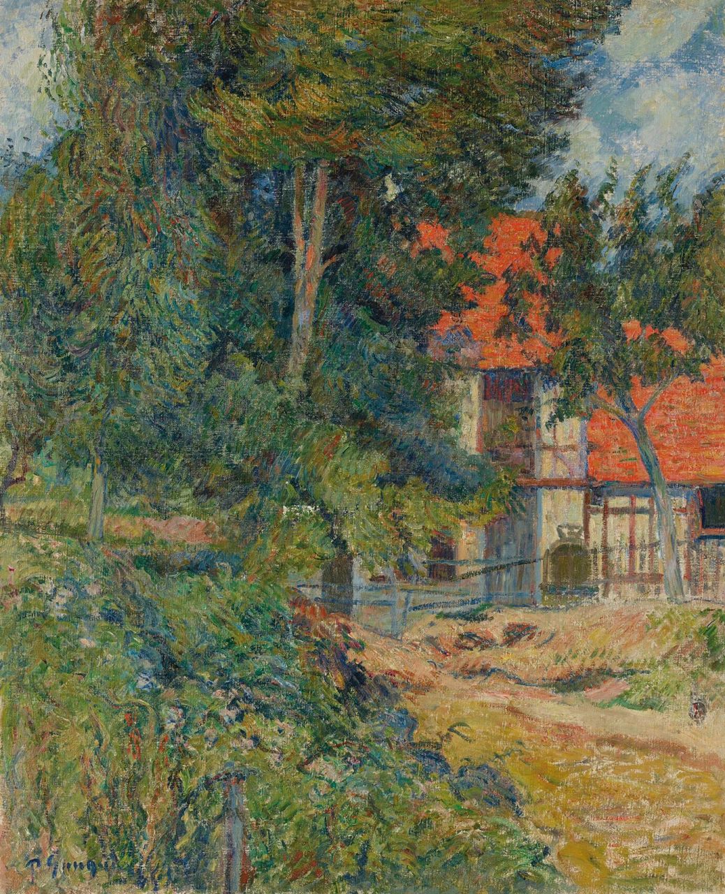 高更早期绘画作品深受毕沙罗的影响,他也采用印象派传统的用色方法