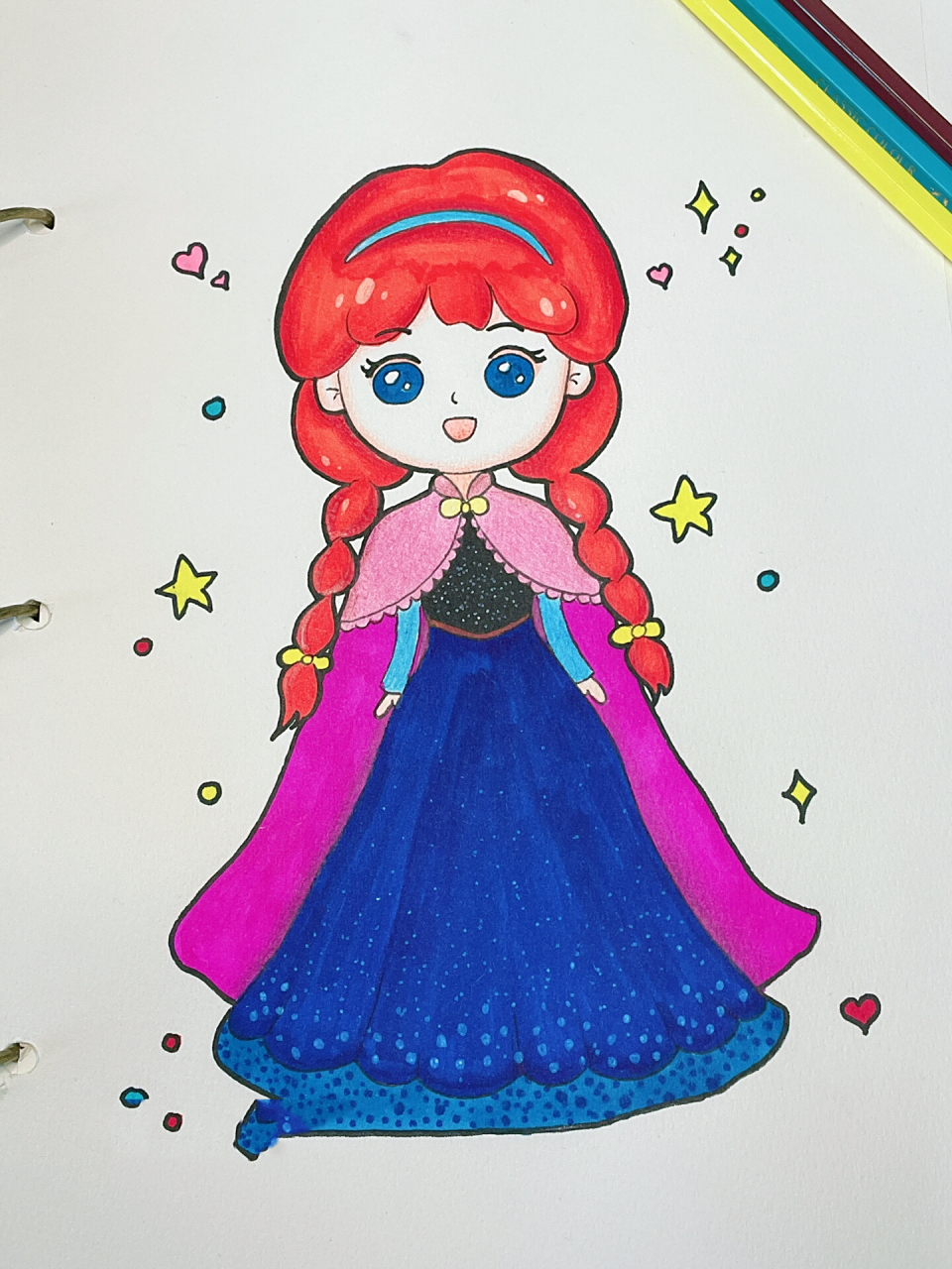 安娜公主 简笔画过程图