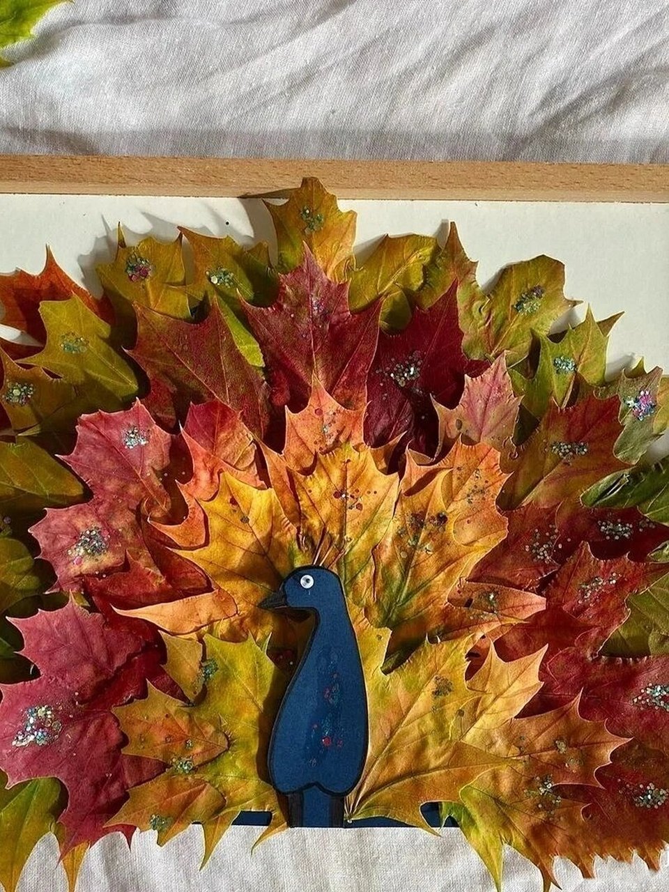 树叶拼贴画93用小朋友的方式留住美好 带着孩子出去感受大自然的