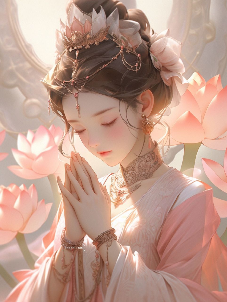 多喜乐常安宁|荷花许愿壁纸|佛系女孩头像 据说刷到荷花的小姐姐,许愿