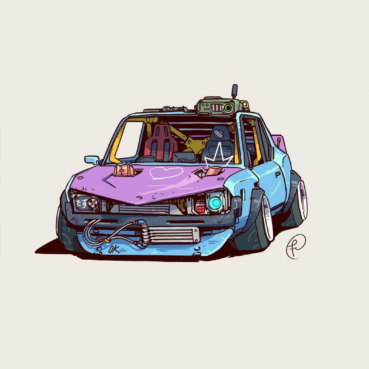插画分享/末世改装车系列