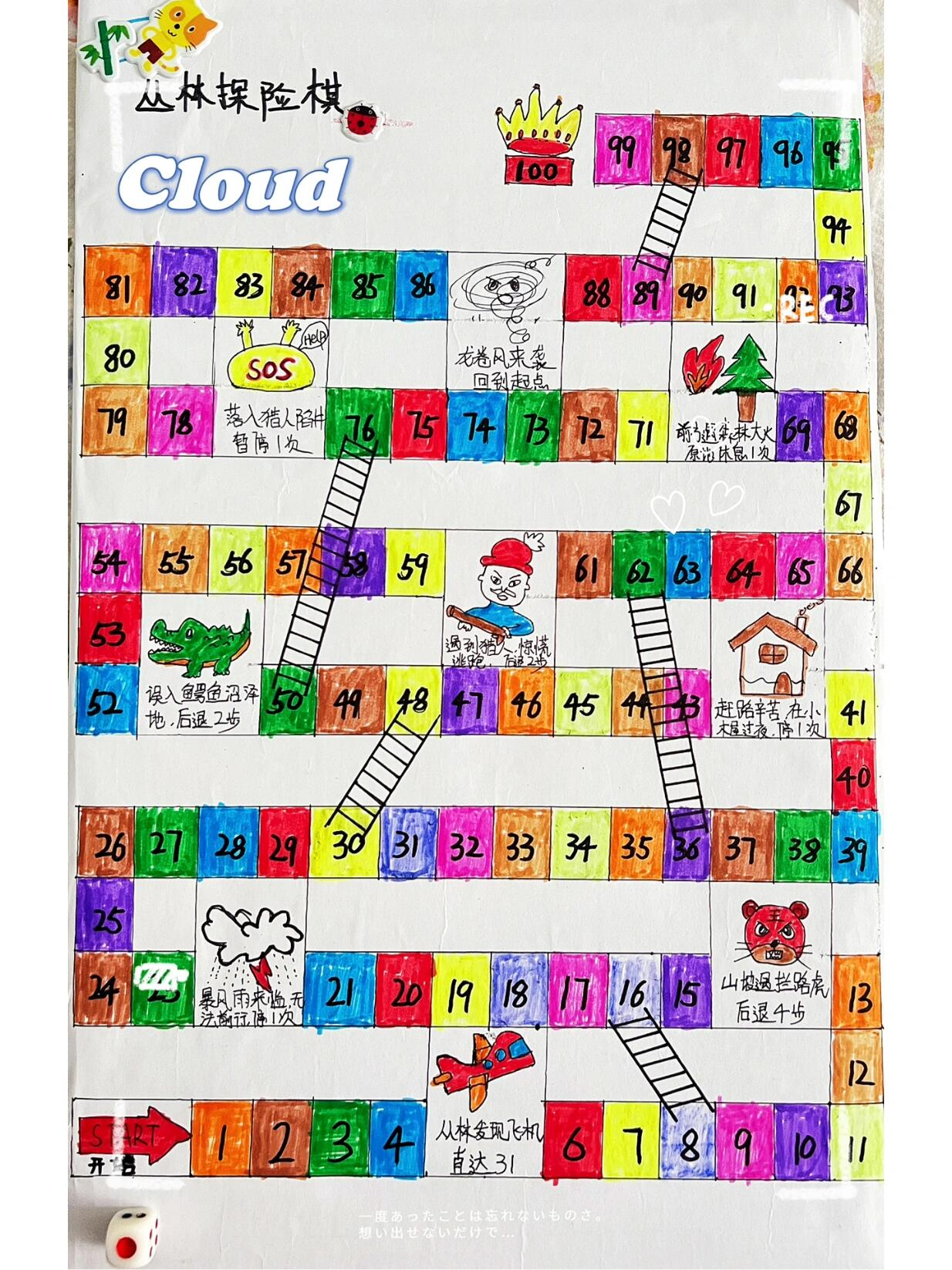 手绘丛林探险棋