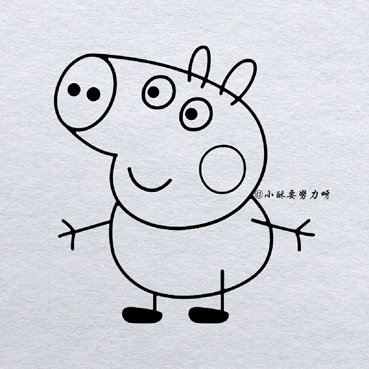 一起画画吧 小猪简笔画 临摹
