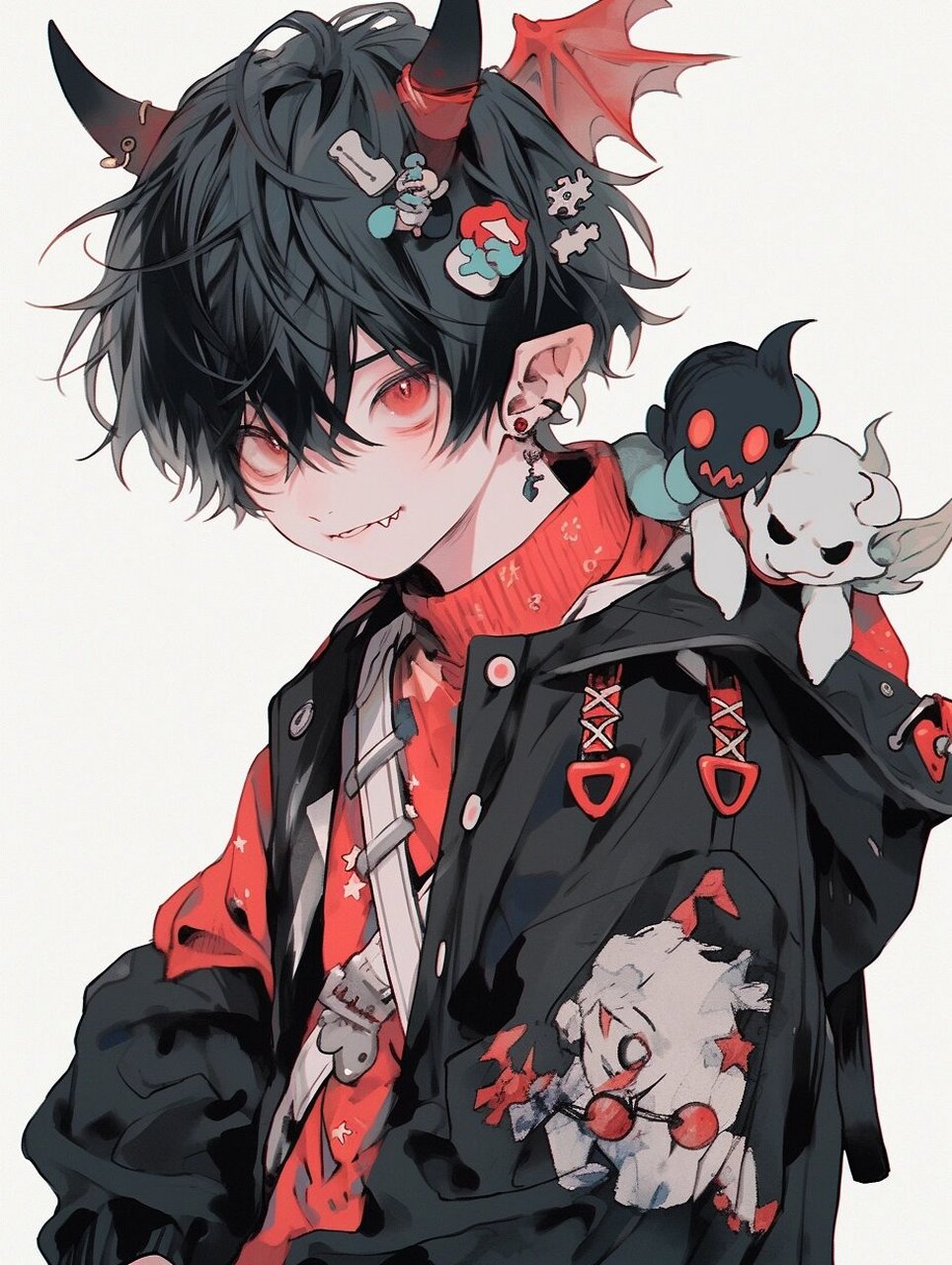 恶魔正太 | 动漫男生头像壁纸插画素材 不知道这种风格大家喜不喜欢