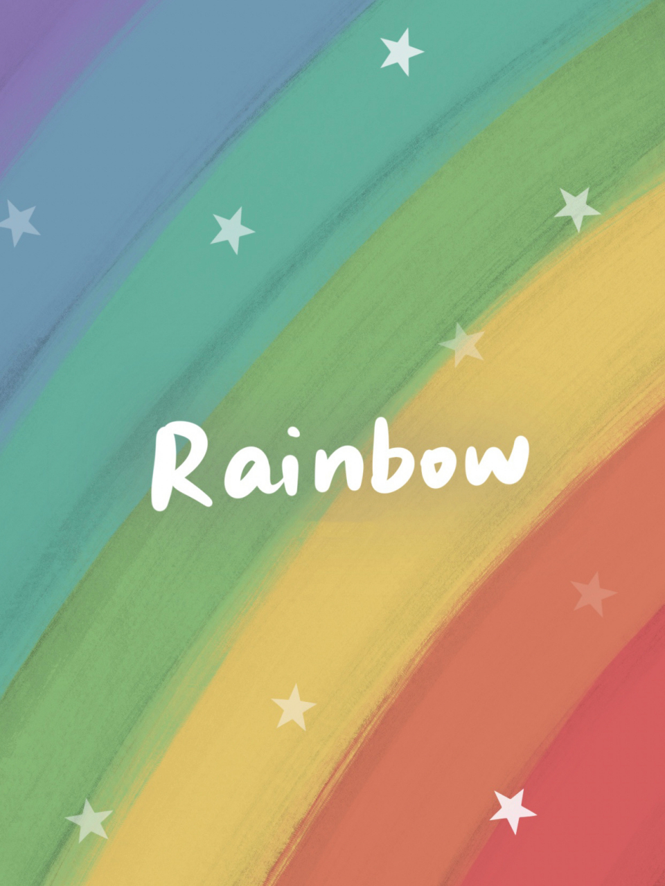 原创手绘壁纸 卡通彩虹与笑脸 壁纸分享,本人原创,请勿无授权商用