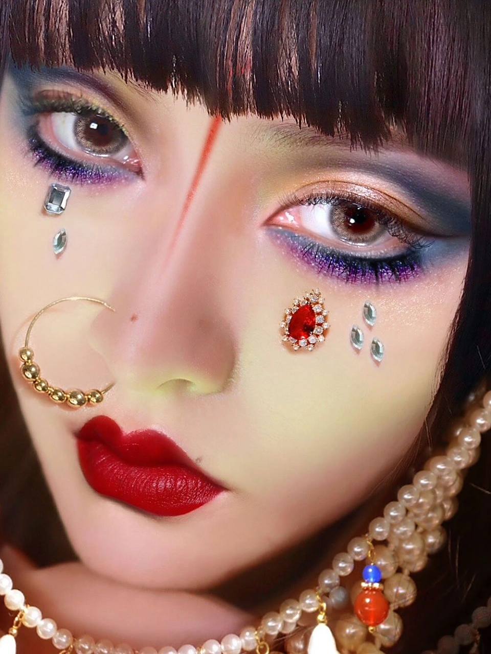 新中式# #今日妆容# #狐狸眼# #创意妆# #眼妆不重样# #慵懒周末妆