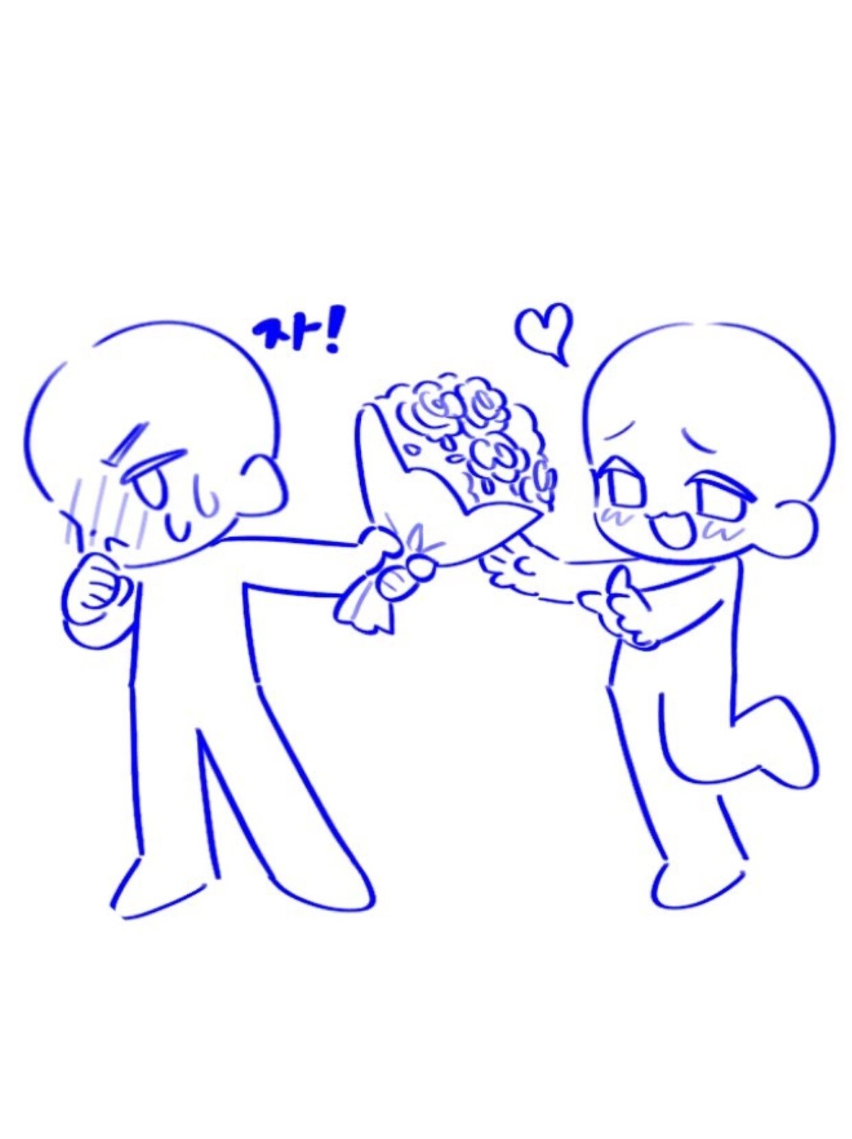 带着捧花去见你!双人q版模板