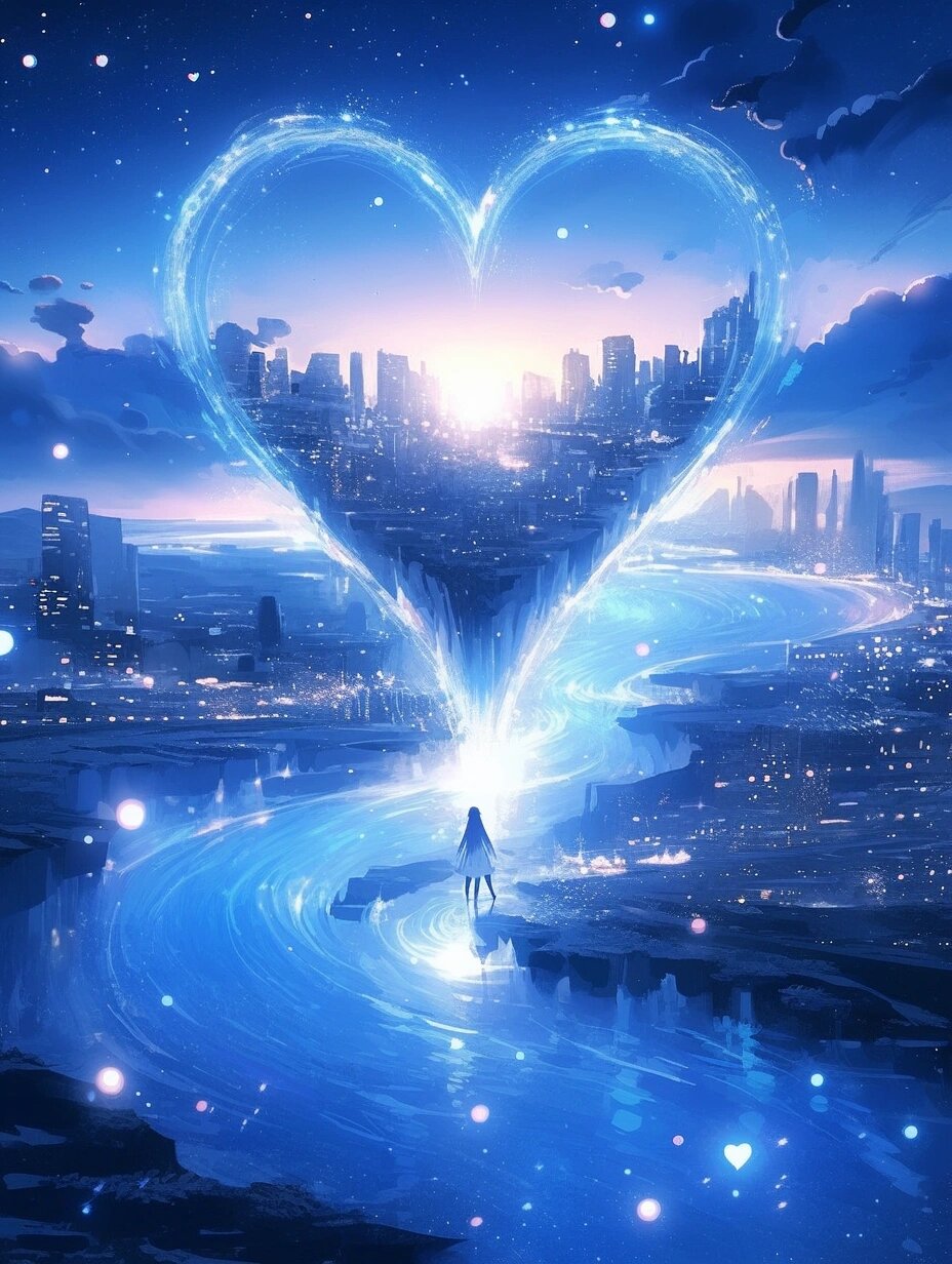 爱心形的星空