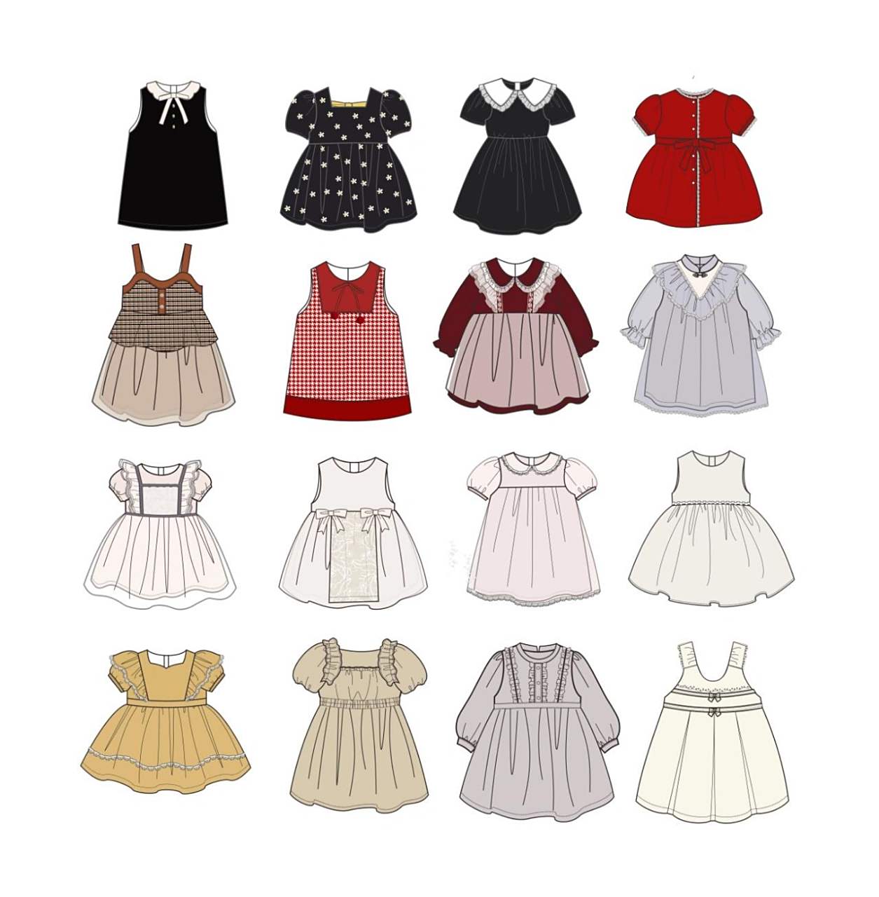 童装小裙子款式图合集来啦! 童装小裙子款式图合集来啦!