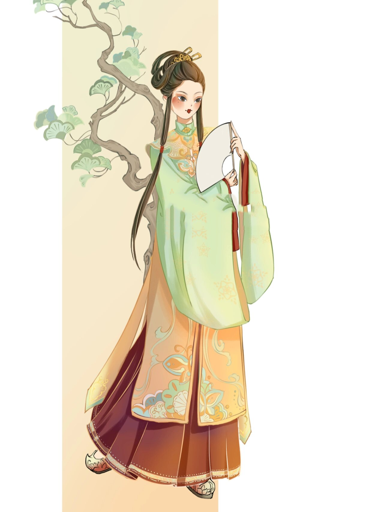 中国风汉服插画图片