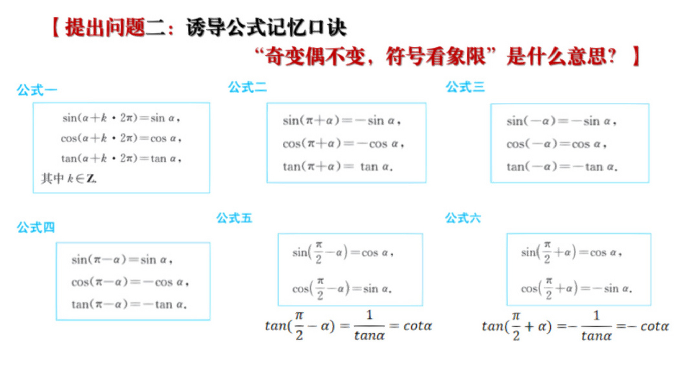 "奇变偶不变,符号看象限"是什么意思?