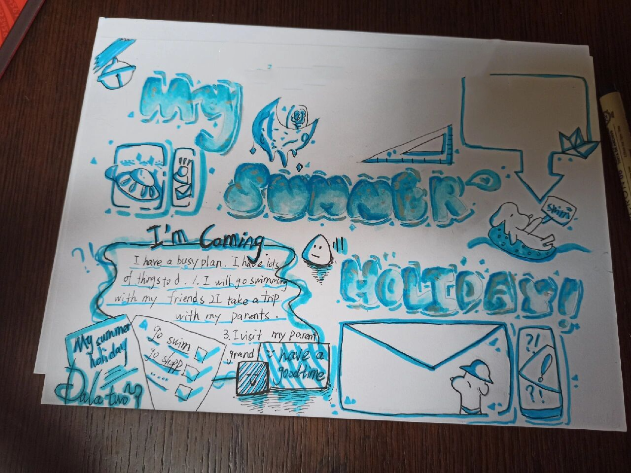 my summer holiday手抄报