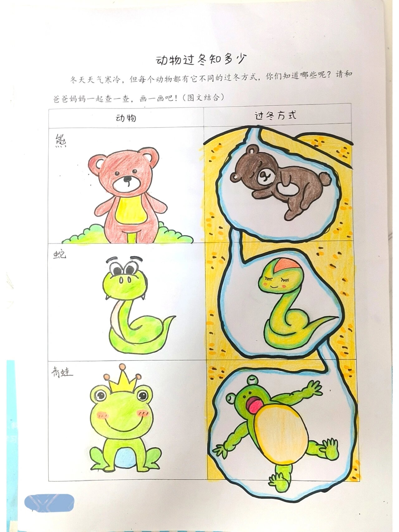 幼儿动物过冬绘画图片图片