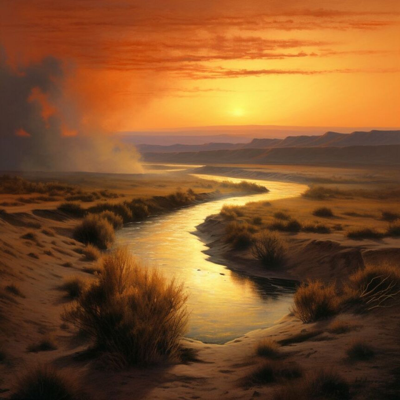 大漠孤烟直 93诗词中的画面,总是能让我们惊艳,"长河落日圆,大漠孤