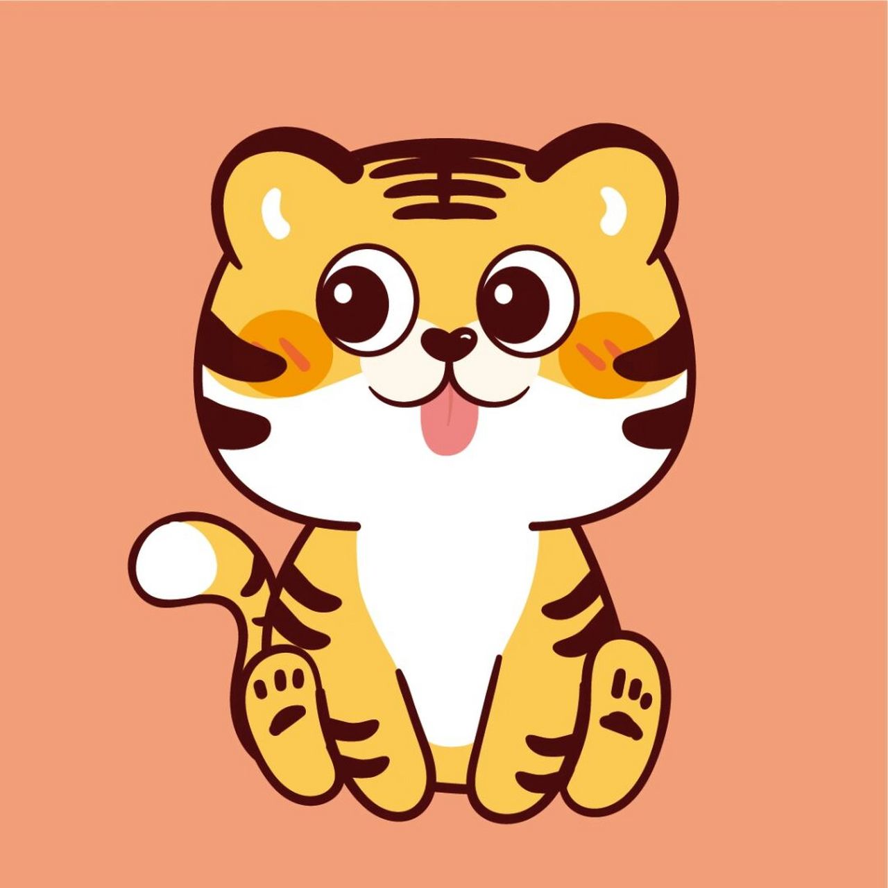 2022虎年萌虎ip卡通可爱形象设计插画艺术家 虎小宝——微信表情包可