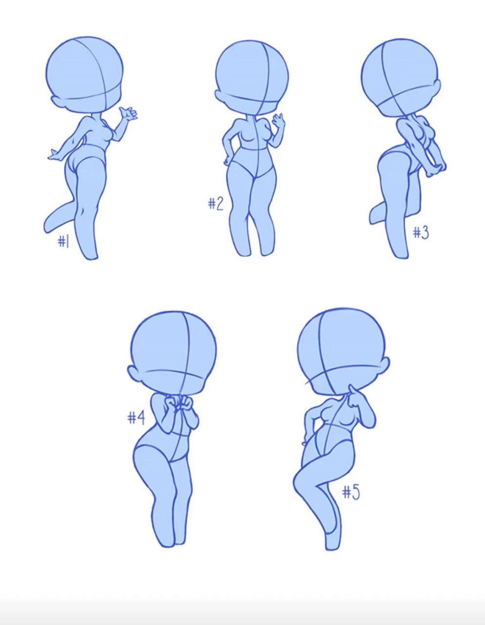 最新q版人物动态线稿合集来啦 可可爱爱,没有脑袋,有需要的赶紧码住奥