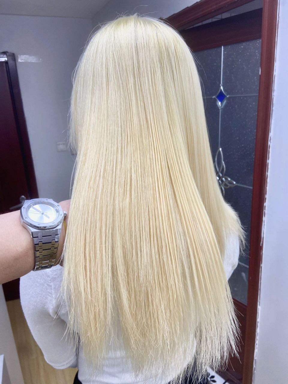 当这个头发漂到8.