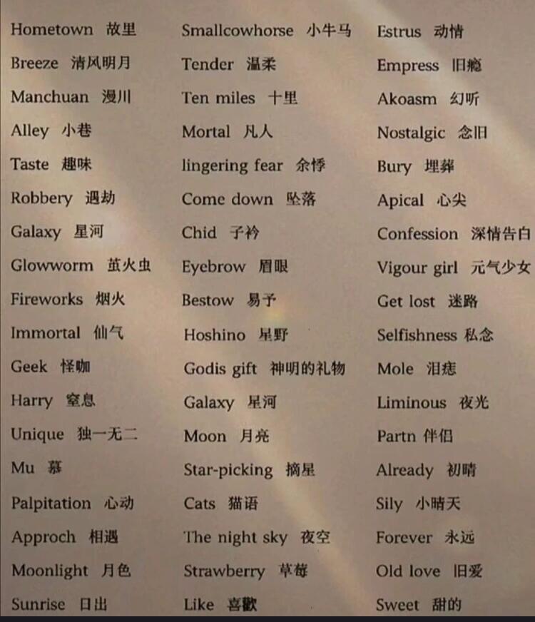 温柔英文网名