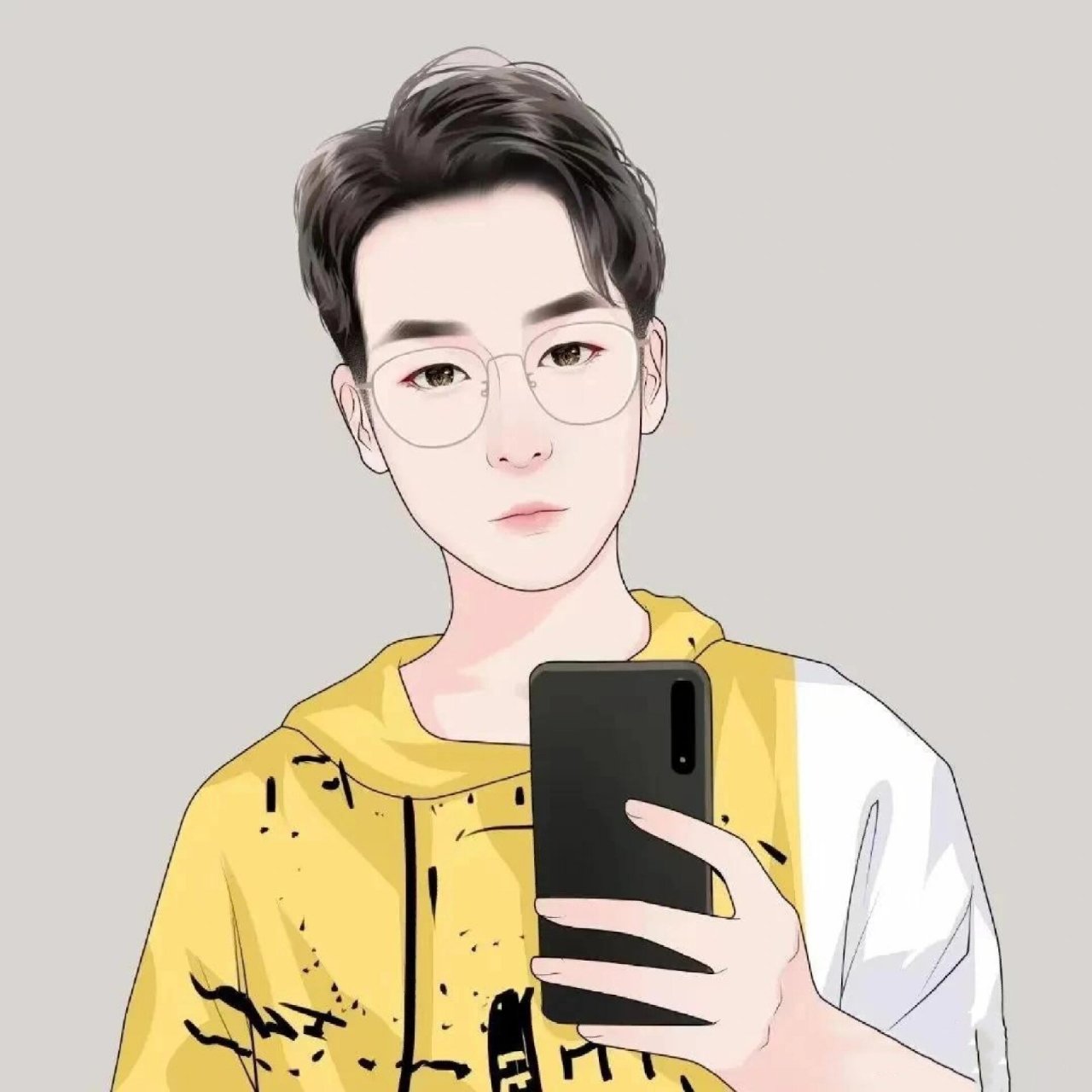 简约时尚的男士微信头像,干净帅气02 男士手绘头像,根据男生自己的