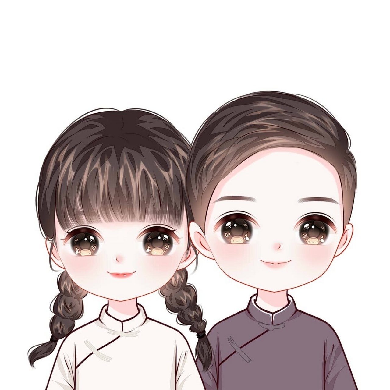 全家福卡通头像男宝女宝卡通可爱头像 愿时间永远停在这一刻,爱你们是