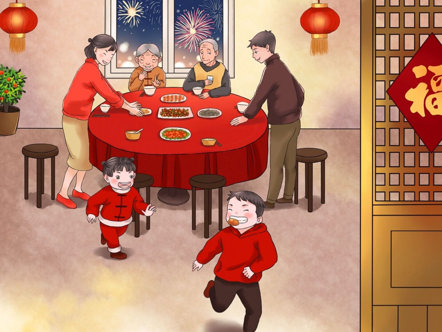 插画|80后那些记忆里的春节 八零后都知道,在哪个年代一说到春节,那就