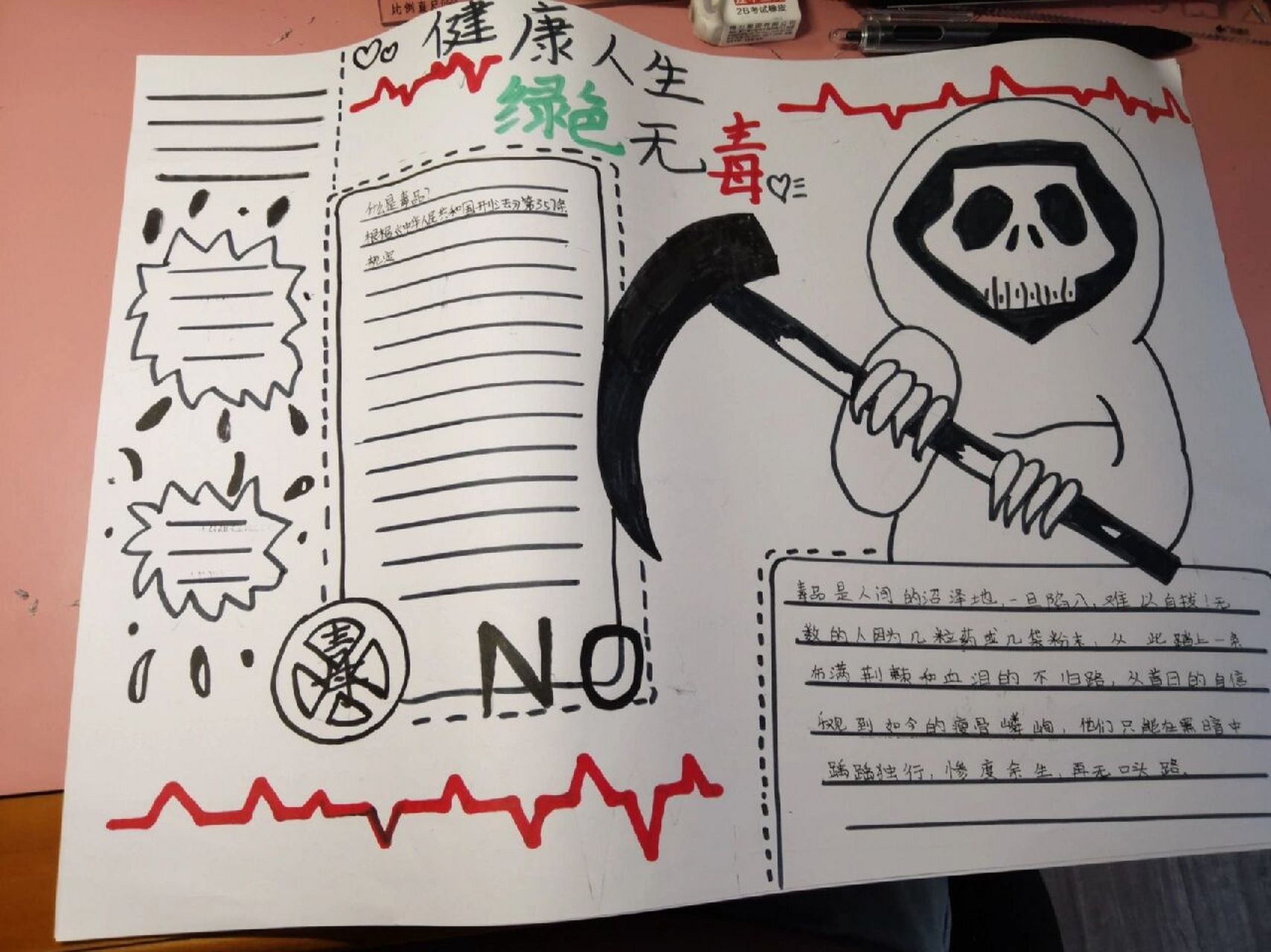 禁毒手抄报 我不是原创! 是原创,画是自己画的