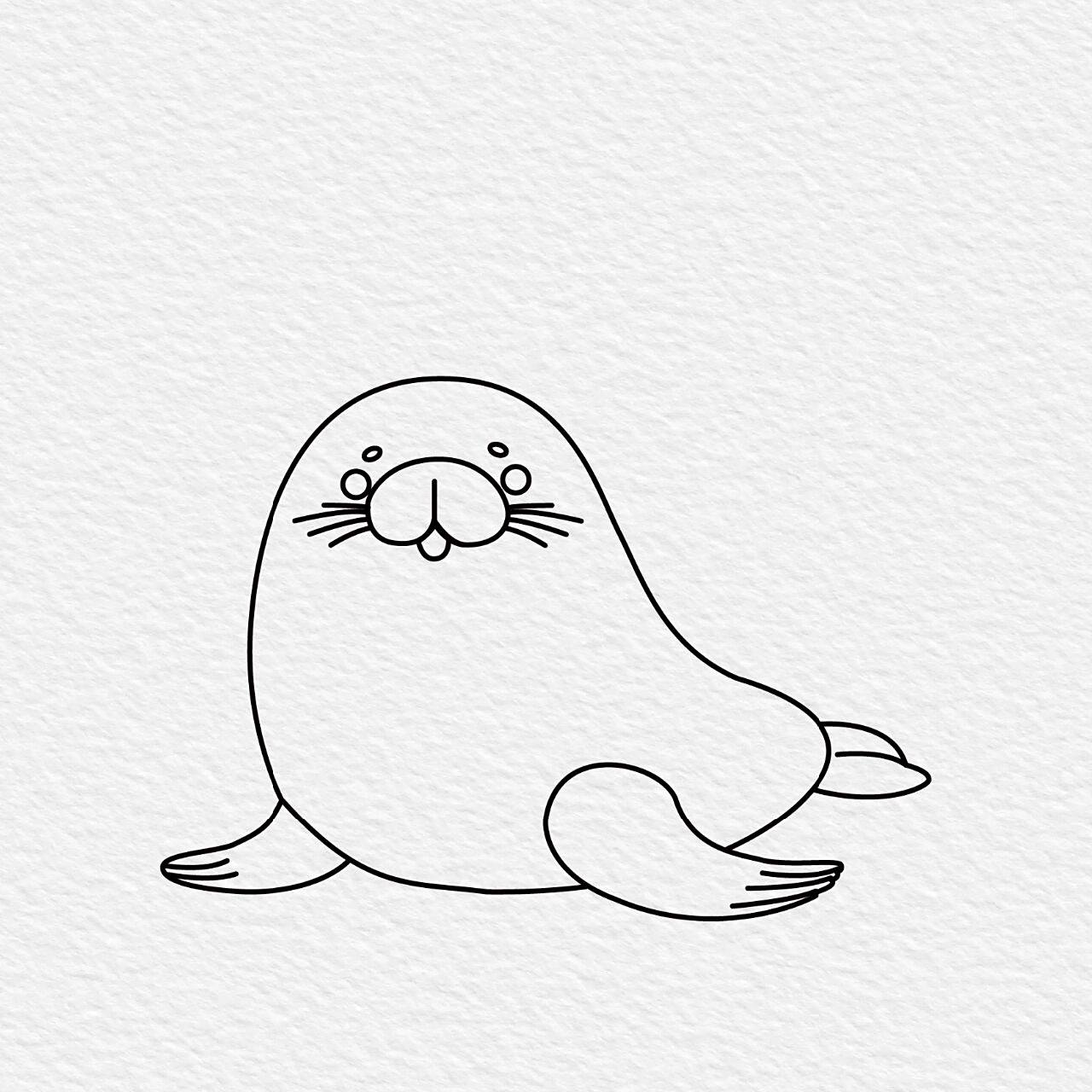 萌萌哒动物系列—海豹简笔画
