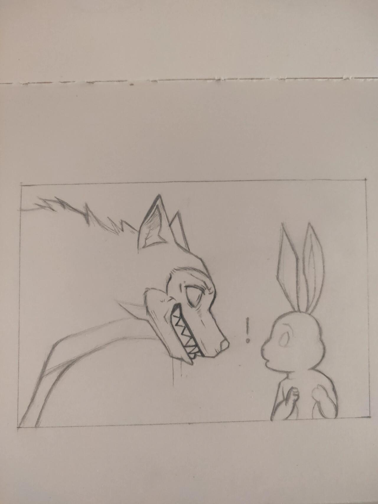 大灰狼与小白兔,临摹