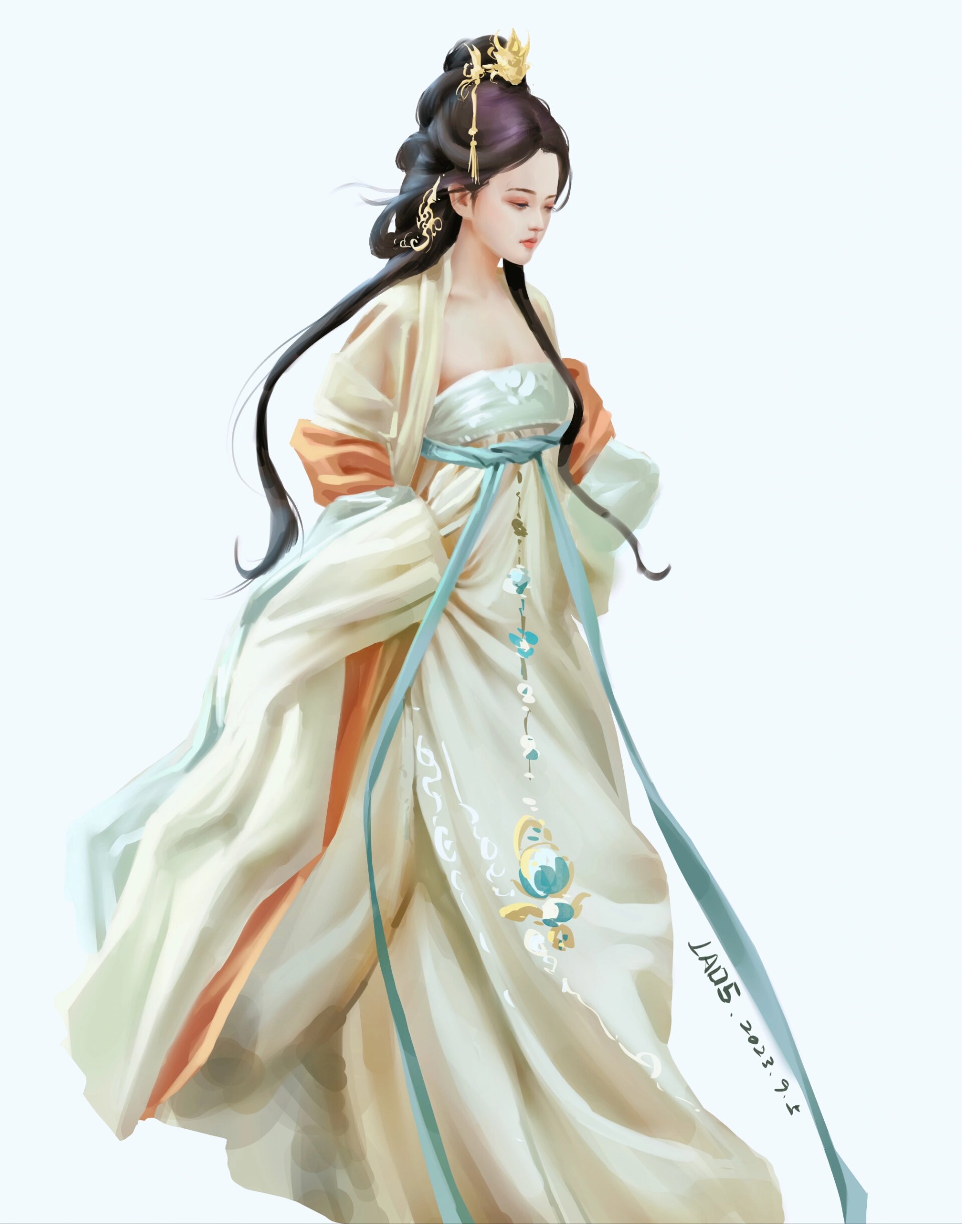 汉服女画法图片