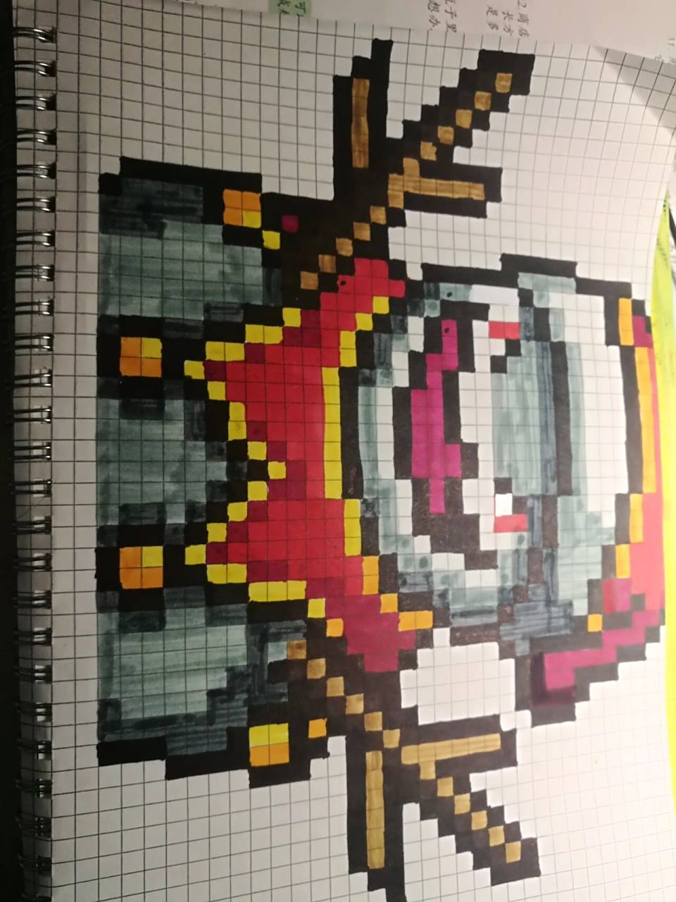 元气骑士雪人王像素画格子图