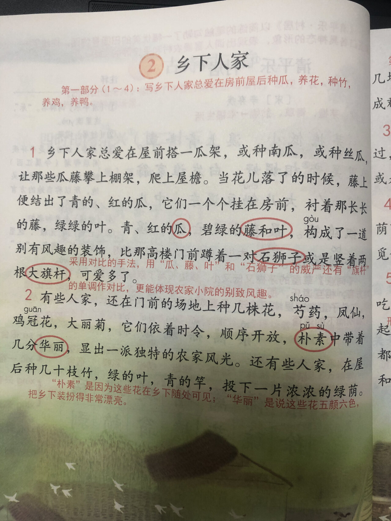 乡下人家生字组词拼音图片