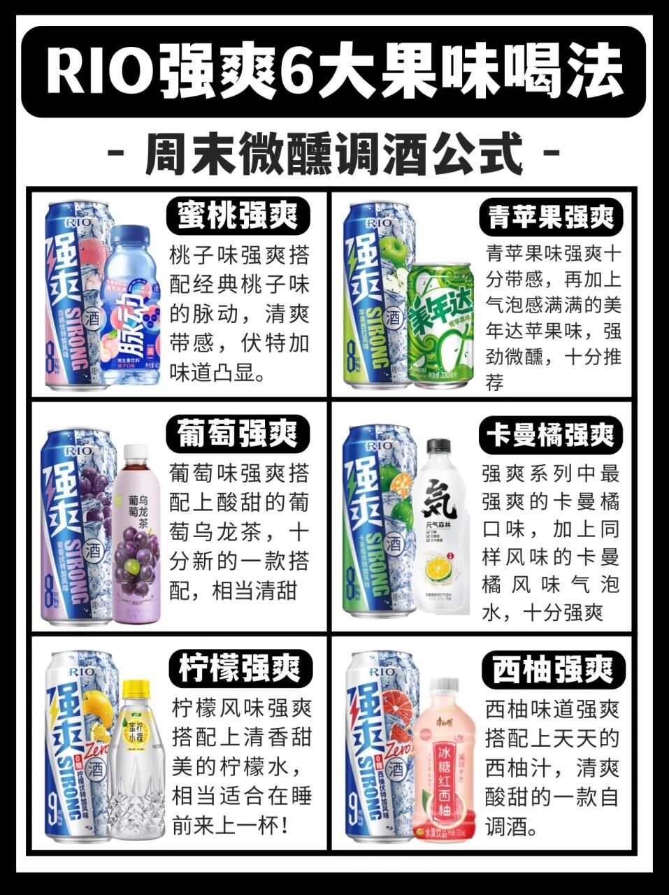 周末微醺喝点新鲜的?rio强爽6大果味喝法