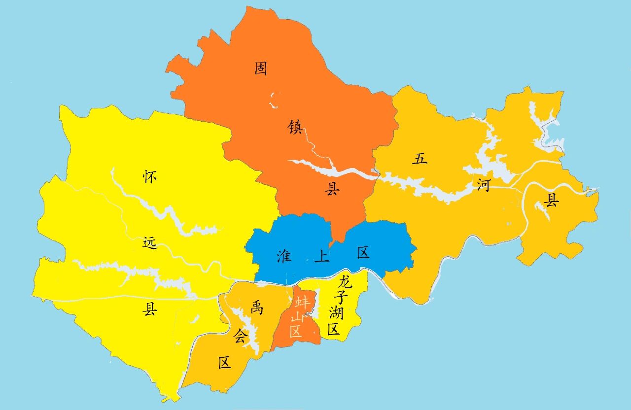 蚌埠行政区划图2020图片