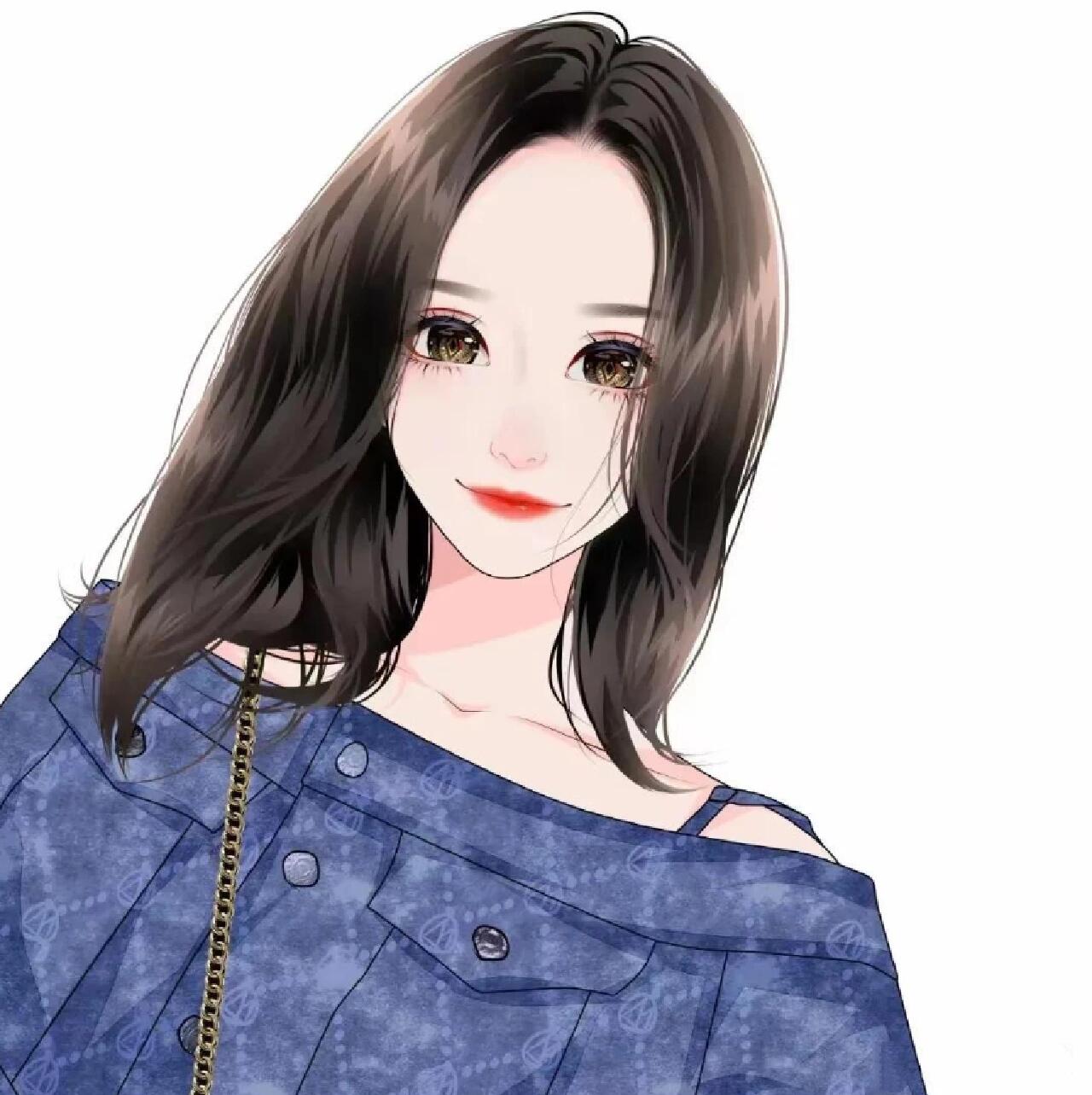 更新这组手绘卡通动漫人物头像,气质美女,小姐姐们最爱这样的头像了!