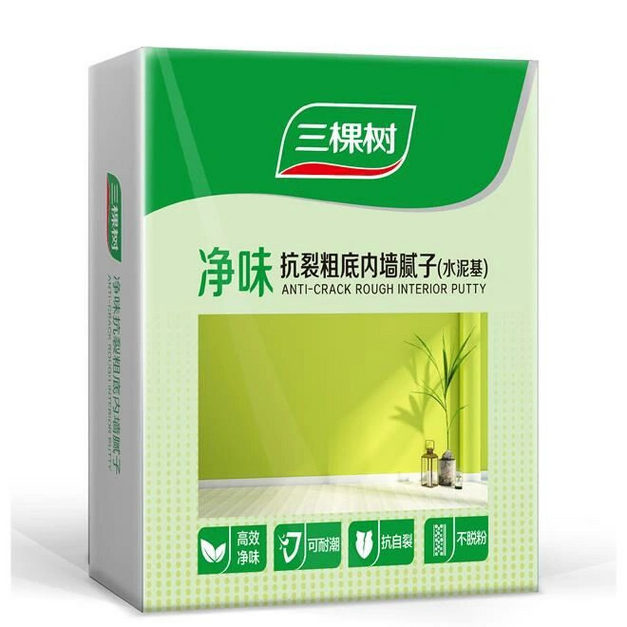 三棵树净味抗粗底腻子 三棵树净味抗粗底腻子(底粉)20kg(净重)特点:耐