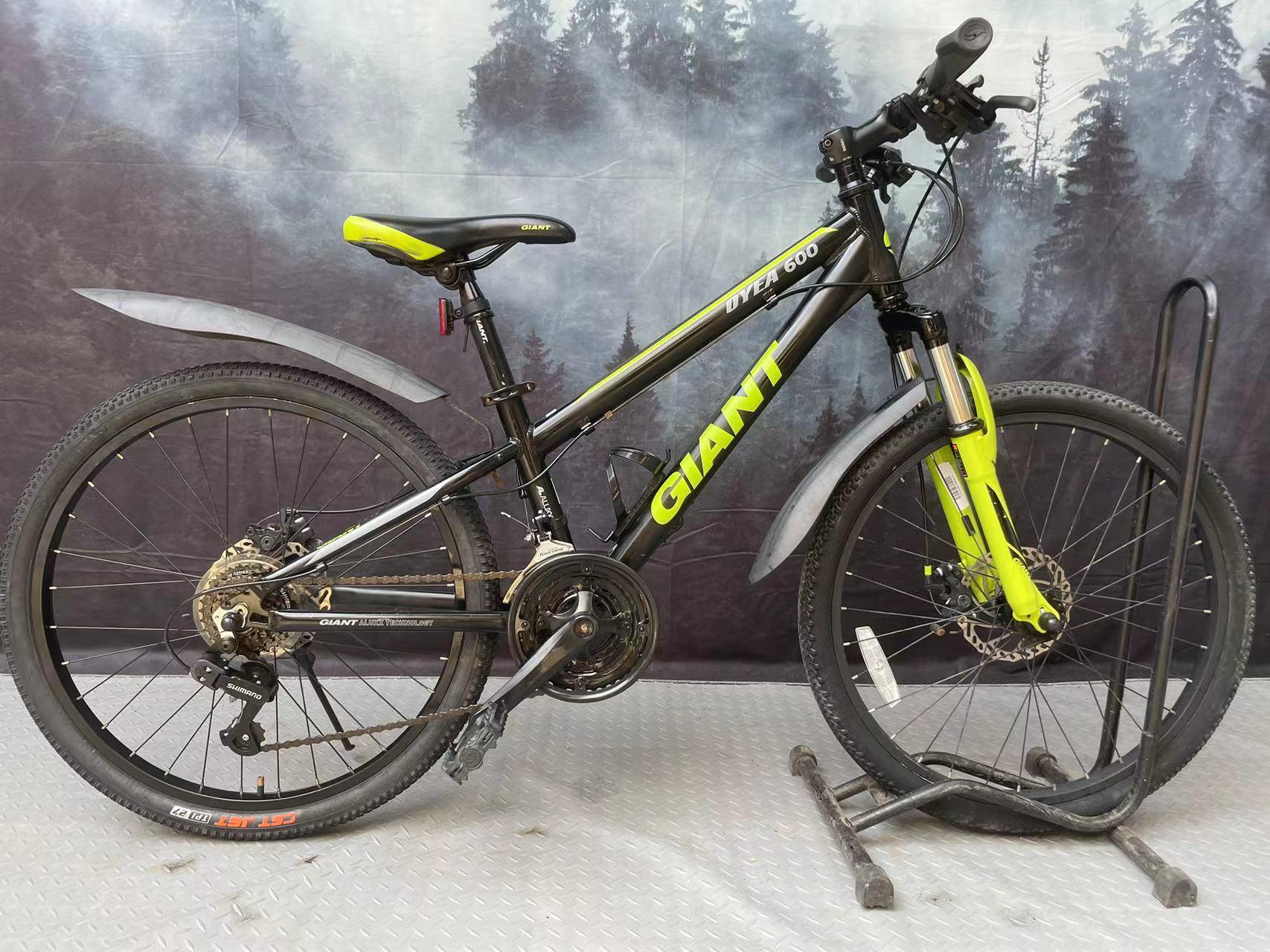 捷安特oyea600青少年山地车,禧玛诺前三后七速变速指拔,铝合金车架,24