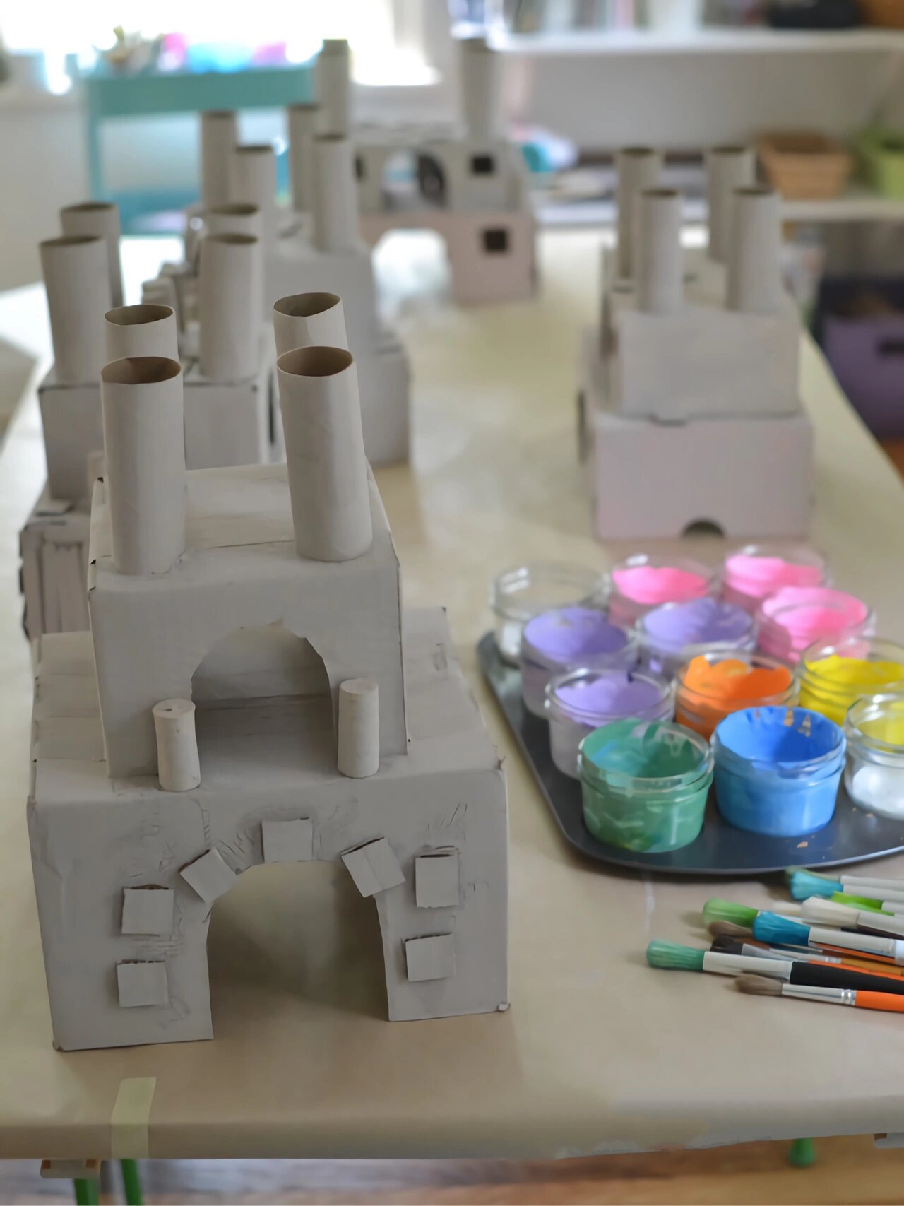 新西兰幼教|儿童创意手工|回收纸盒彩色城堡 8215所需要的材料