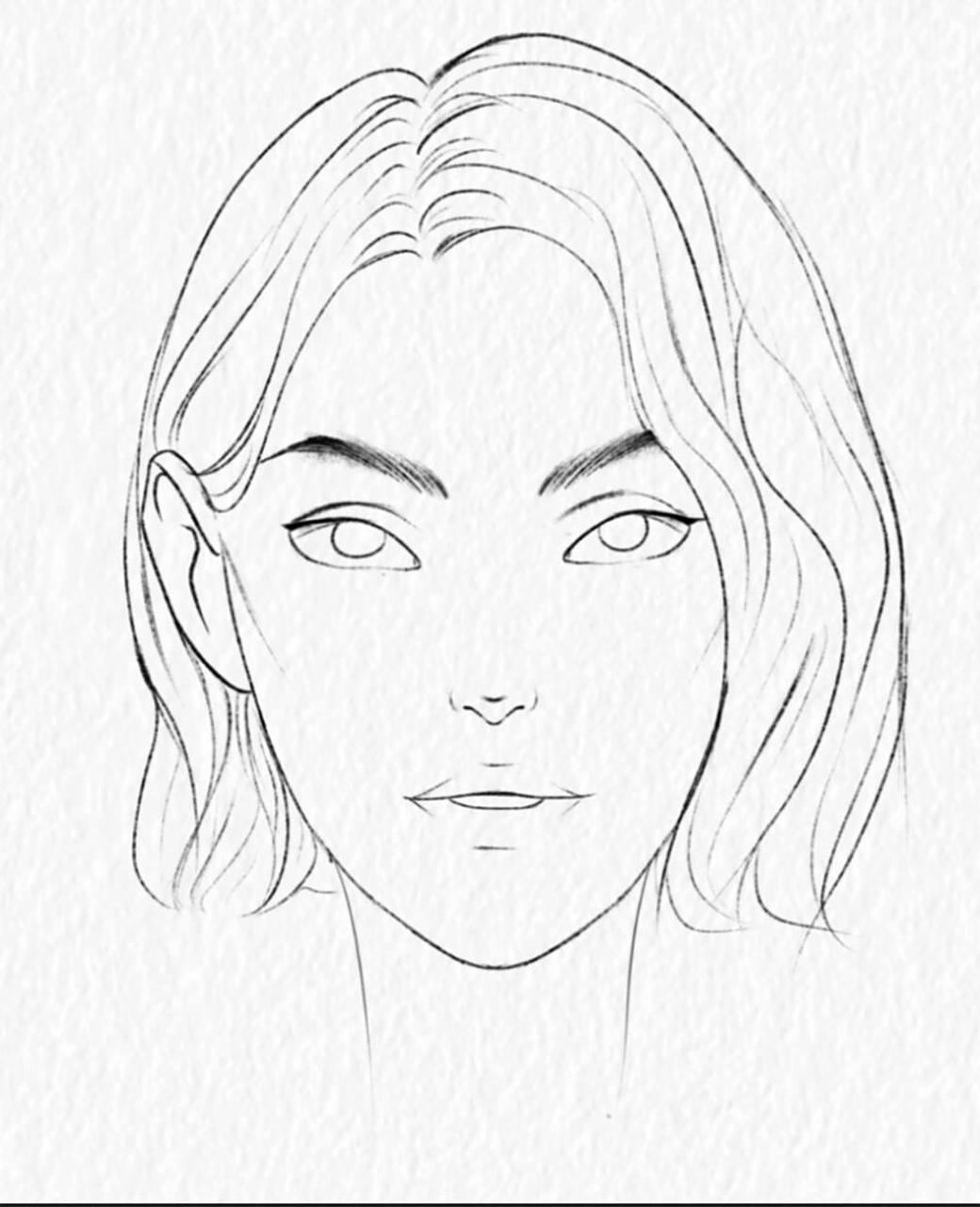 轻轻松松画出韩系美女哈哈哈哈～ 	 那刚开始画人脸最重要就是三庭五