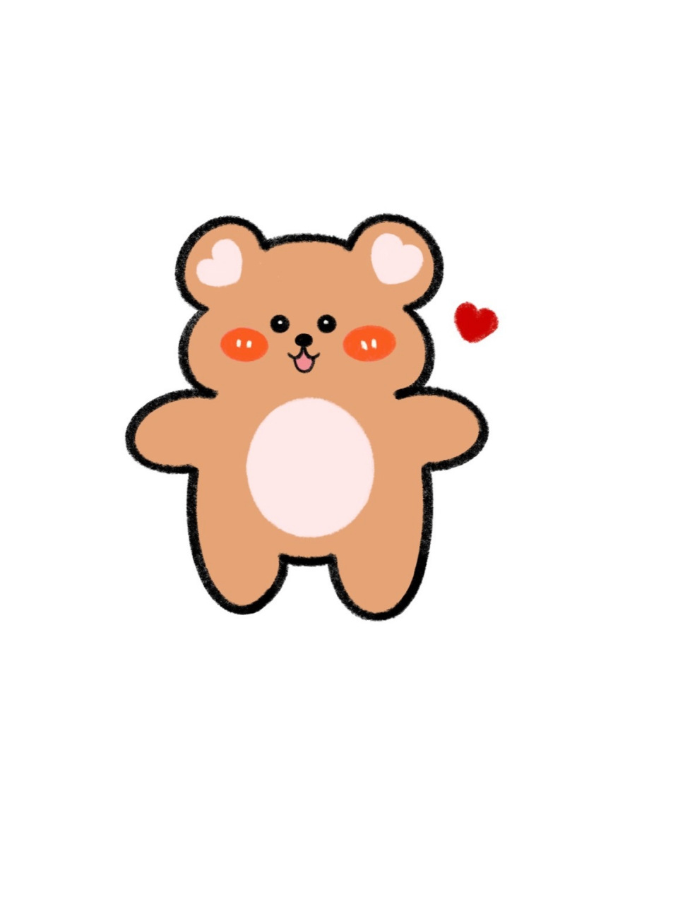 手残党学简笔画附教程7315可爱小熊 手残党每天学简笔画附教程